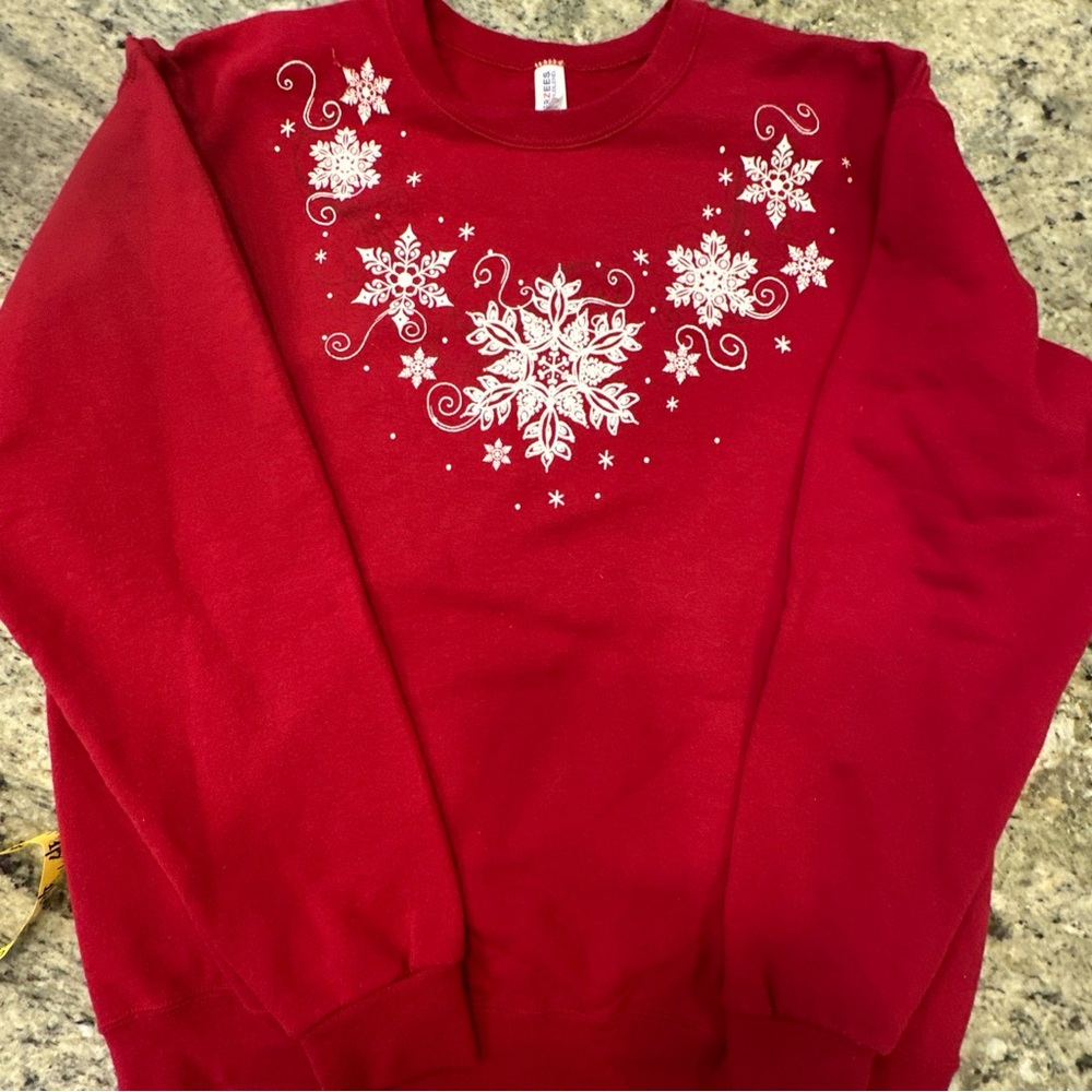 Women's Red Snowflake Sweatshirt